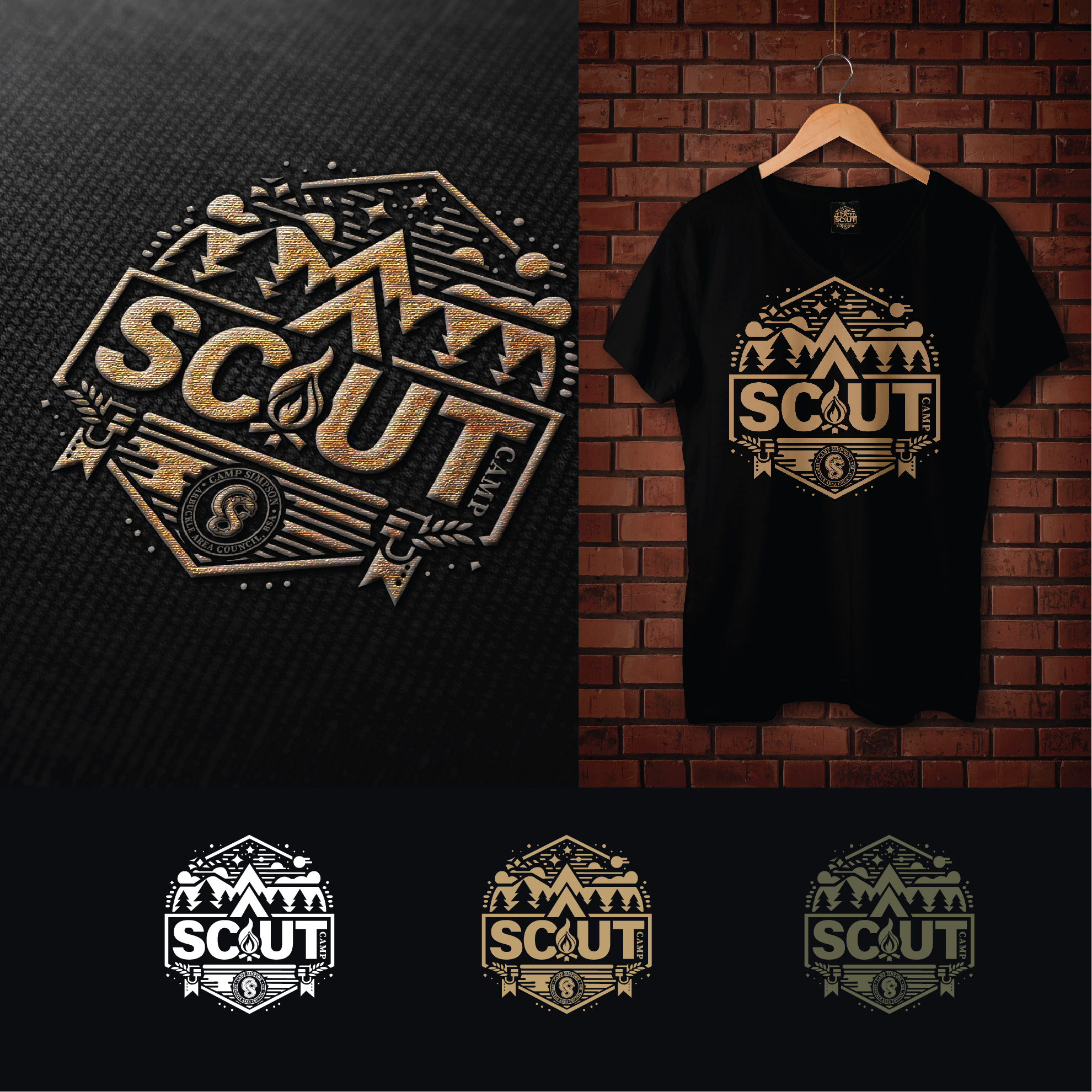 Scout Camp T-Shirt Design adobe illustrator adobe illustrator cc adobe photoshop black t shirt camp camp logo designs illustration logo logo design printing printing design t shirt t shirt design tshirs tshirt tshirtdesign vector logo