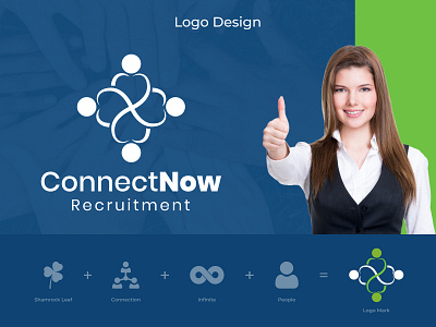 ConnectNow Recruitment - Logo Design agency brand brand identity brand logo branding graphic design hiring hiring agency hiring logo logo logo design recruitment recruitment agency symbol logo