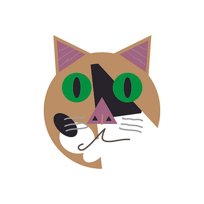 cat, two calico cat chriscreates chrismogren design drawing illustration