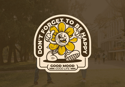 Don't forget to be happy sunflower badge