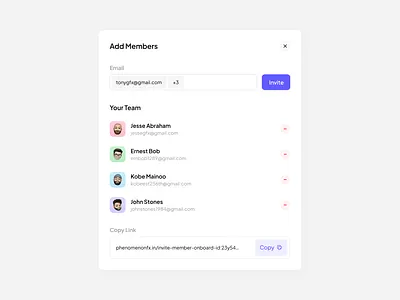 Add Member Pop-Up collaboration create team pop up task management team team management ui component