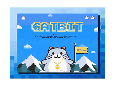 Catbit - Meme Coin Landing Page Design coin landing page design dogecoin landing page meme meme coin meme coin landing page meme coin website minimal pepe pixel ui presale token landing page ui uiux web website website design