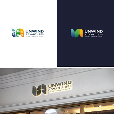 Creative and Sleek Logo Design for UNWIND ADVANTURES 3d animation brand design branding design graphic design illustration logo motion graphics stationery ui