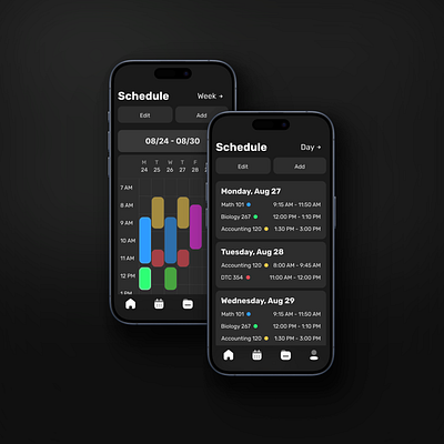 Student Hub - Mobile Application UX application dark mode design interface iphone mobile phone ui ux