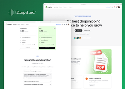 Dropified. Make dropshipping easier dropshipping e commerce landing saas selling ui ux web