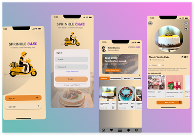 SPRINKLE CAKE DELIVERY APP animation appdesign branding dribble figma ui