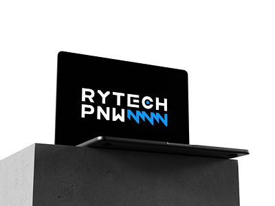 Rytech PNW - Logo Design, Branding black branding business clean design laptop logo mockup modern typography white