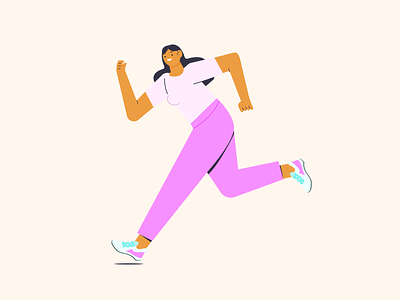 Running character exercise fit fitness graphic gym illustration run runner runnning ui vector woman