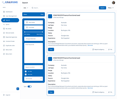 Job Listing craxinno craxinnotechnologies design figma design graphic design job job listing job post job posting list list design list view listing software development ui ui design uiux