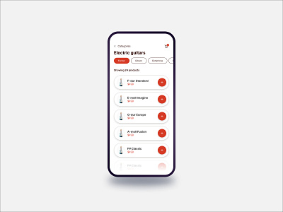 Product List dailyui design mobile ui ui design uiux user interface