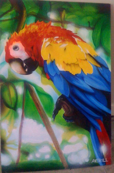 Parrot acrylic canvas painting