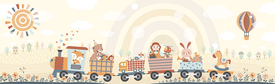 Baby toy store banner baby toys ball banner bear business car cartoon child childhood colorful doll family horse illustration kids locomotive market shop store vector graphics