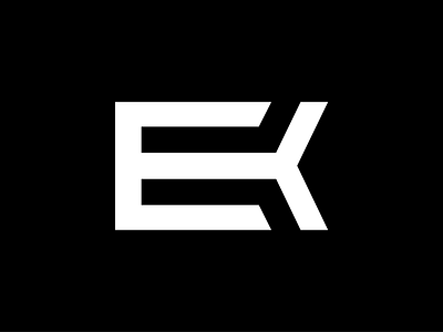 Logo concept - "E" + "K" monogram e geometric graphic k letter
