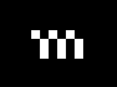 Logo concept - "m" + pixels digital m minimalism pixel simple square