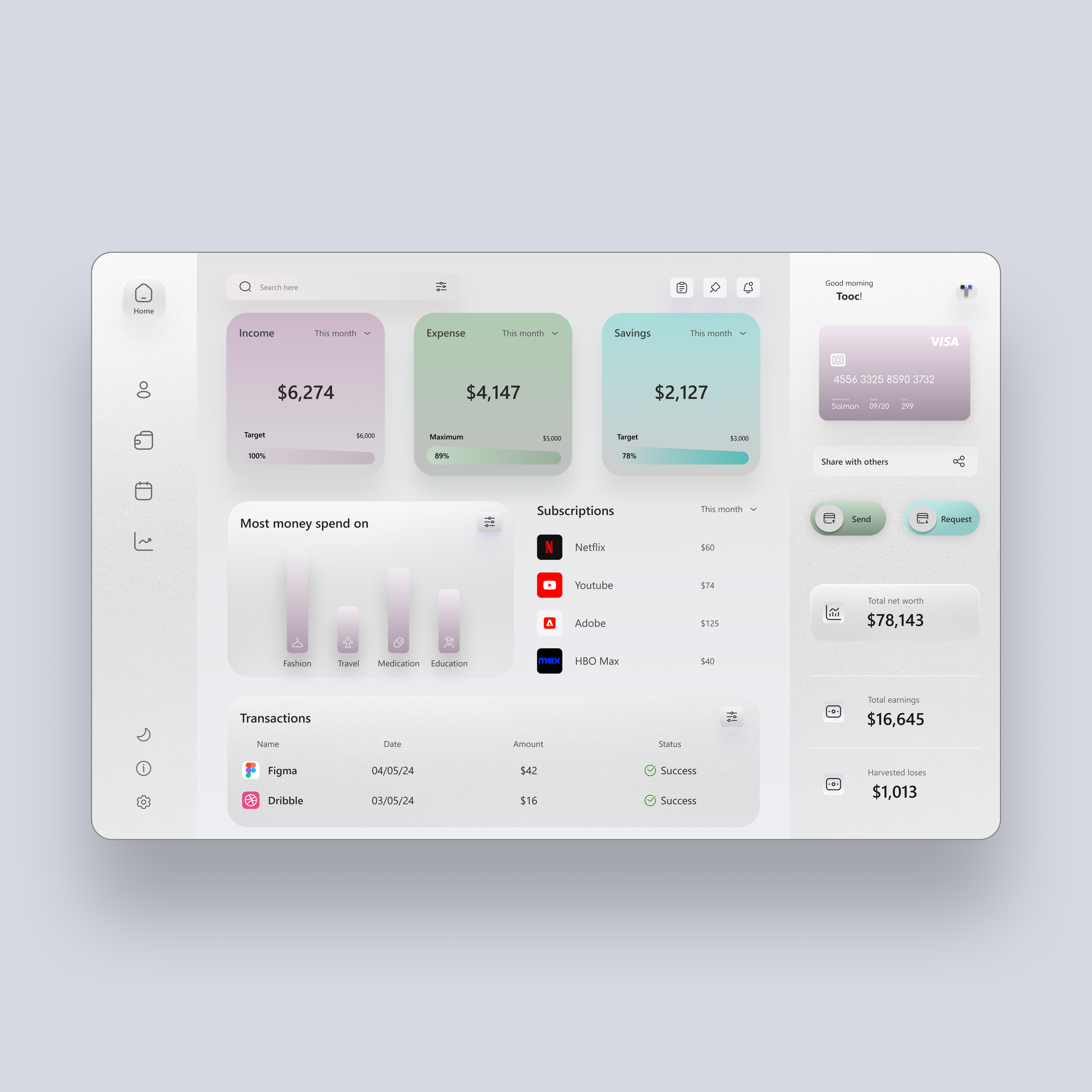 Tooc Finance agency dashboard design financ graphic design landing page new work online shop ui web design website