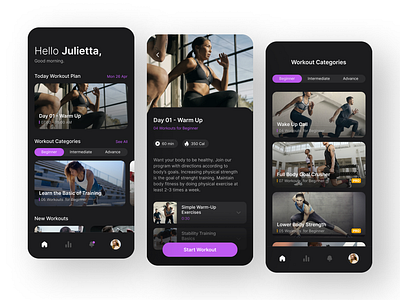 Fitness Mobile App app app design branding design graphic design illustration logo ui ux vector