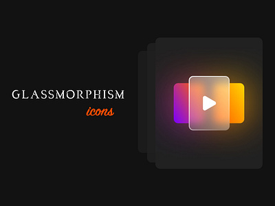 Glassmorphism Icons 3d animation branding graphic design logo motion graphics ui