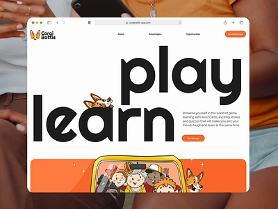 CogriBattle — LandingPage app branding corgi landing learning english ui ux website