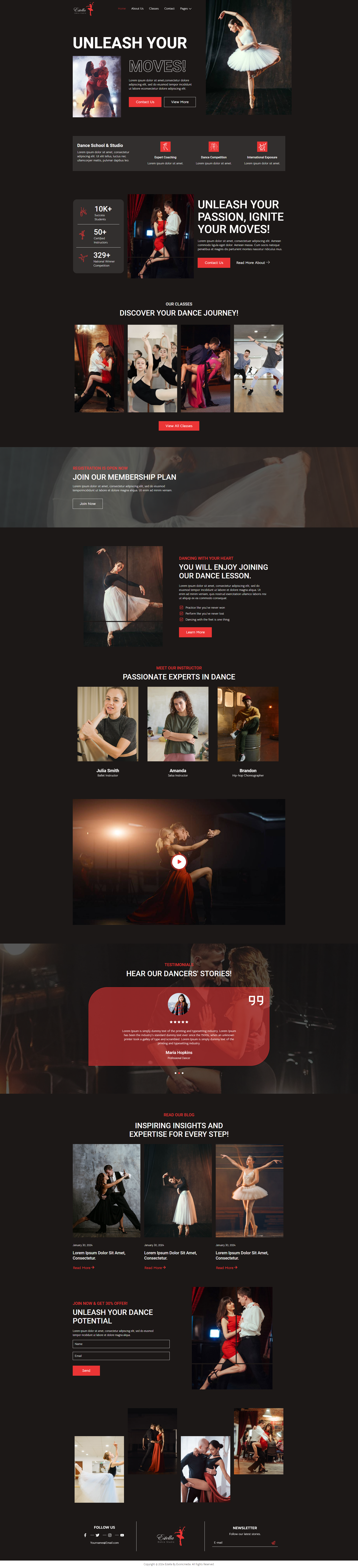 Estella - Dance School & Studio Elementor Template Kit zumba