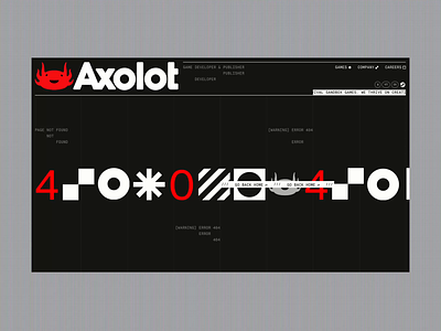 Axolot’s 404 page. 3d 404 animation graphic design icons minimal motion graphics ui