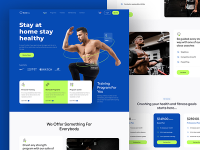 Gym and Fitness Website Landing Page app app design branding design fitness website graphic design illustration logo ui ux vector web app web application design website