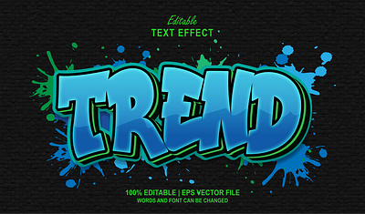 Text Effect Trend Style Graffiti 3d text effect colourful graffiti trend