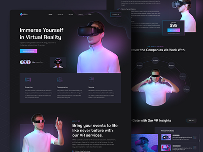 VR Website Landing Page app app design branding design graphic design illustration logo ui ux vector vr website web app design web application design website