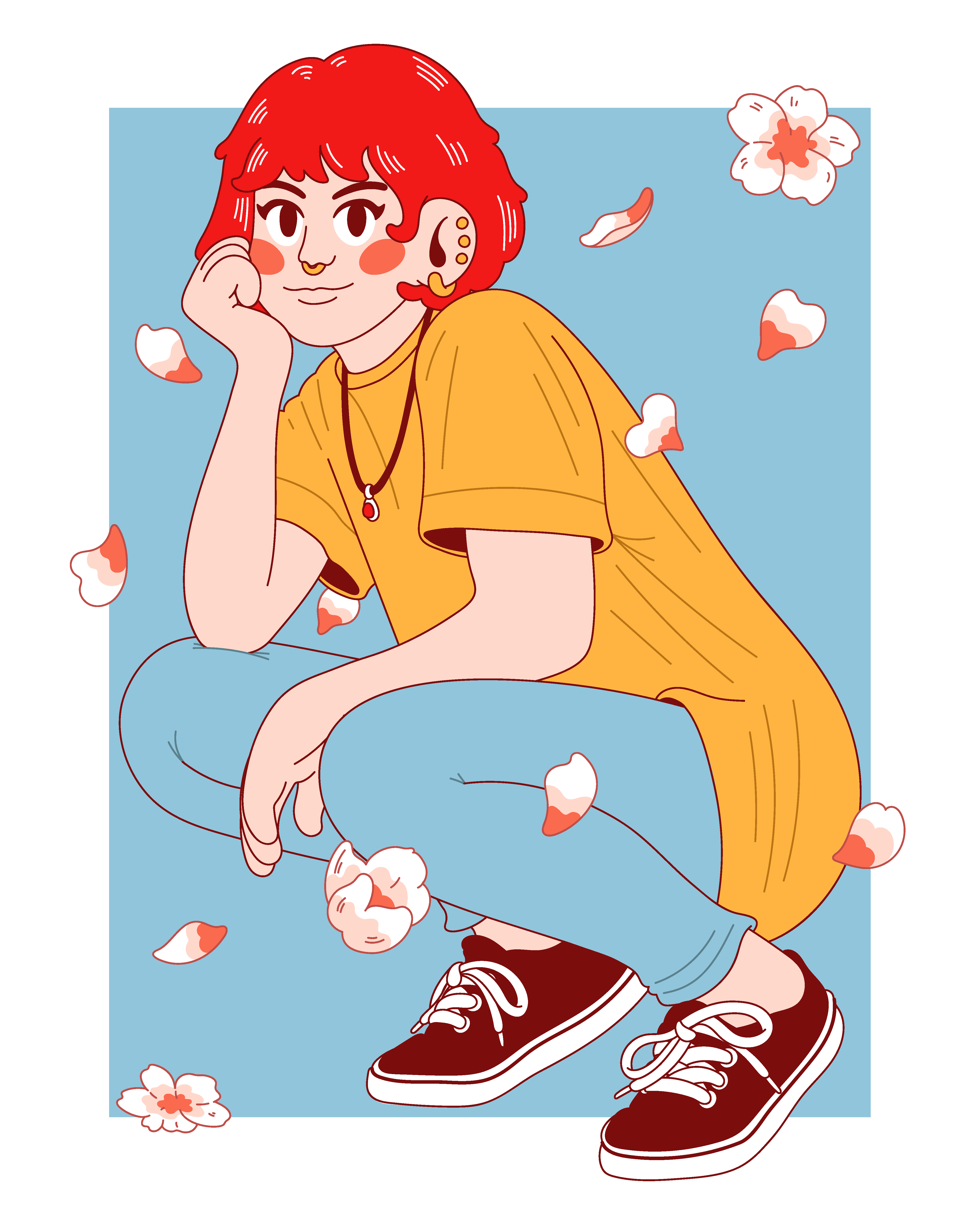 🌸 Portrait Illustration 🌸 2d adobe anime art character cute design dessinateur doodle fun graphic illustrateur illustration illustrator inspiration japan print retro vector vintage
