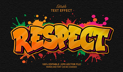 Text Effect Respect Style Graffiti 3d mockup 3d text effect paint