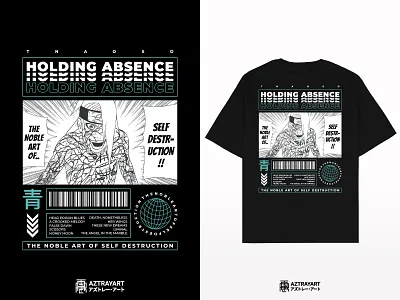 Self Destruction anime anti design band band merch complexity deidara design icon illustration japan japanese kanji layout manga maximalism merch merchandise naruto rock tshirt design