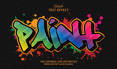 Text Effect Paint Style Graffiti 3d paint