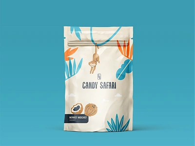 Candy Safari - branding candy brand candy branding candy logo candy packaging candy safari coconut flavour illustration mango flavour monkey safari illustrations safari logo sweets sweets packaging tiger