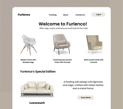 Furniture website design figma product design ui uiux ux