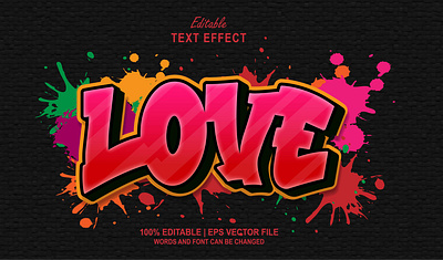 Text Effect Love Style Graffiti paint text effect