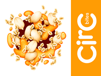 CirC Bites: Honey peanut & oats design grain texture grit honey illustration oatmeal oats packaging peanut snack texture vector
