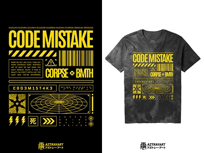 Code Mistake anti design antidesign band band merch binary binary code bmth braille bring me the horizon code corpse design icon illustration maximalism merch merchandise monoline tshirt design warning