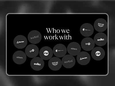 Logo Showcase | Corporate Website Design | Landing page company dailyui design home illustration inspiration landing page logos main screen media agency partners publisher ui uidesign userexperience userinterface uxdesign