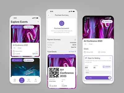 NFT Ticketing Platform - Mobile App purple