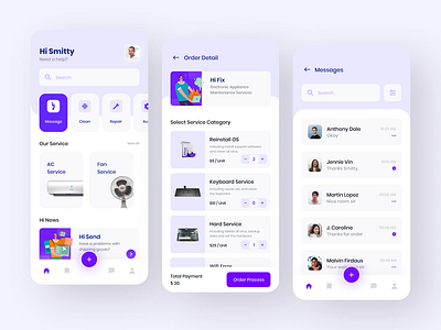 Home Services Mobile App app app design application design branding design figma design graphic design home services app illustration logo mobile app design mobile application ui ux vector