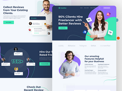 Freelancer Hiring Website Landing Page app app design branding design figma design freelancer hiring platform graphic design illustration landing page design logo ui ux vector web app design web application design website design