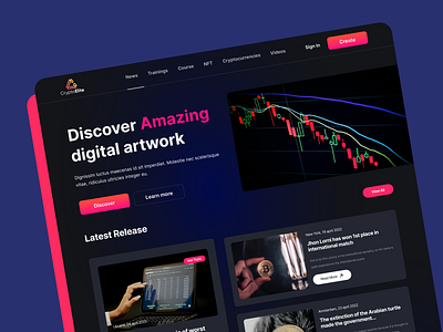 Crypto and NFT Landing Page Web UI crypto dark ui homepage landing page uiux web design welldux