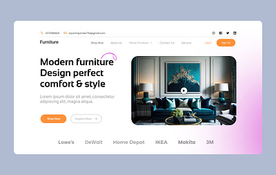 e commerce furniture websites page dashborad design graphic design landing page mobile app ui ui website page