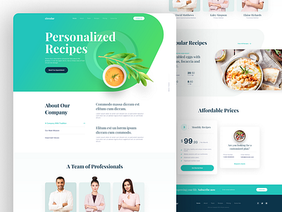 Personal Recipes Website Landing Page app app design branding design figma design graphic design illustration landing page design logo recipes website ui ux vector web app design web application design website design