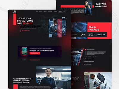Cybersecurity Service Web-Page animation design figma landing page protoype service page ui ux