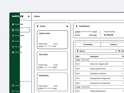 Card Dashboard • Transactions • Fintech animation card dashboard credit card fintech money saas statistics transactions transfer app ui design uiux uiux design web app