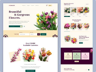 flower website design app ui design landing page ui webpage design