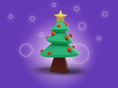 Christmas Tree 3D icon 3d blender christmas tree design graphic design icon illustration poster