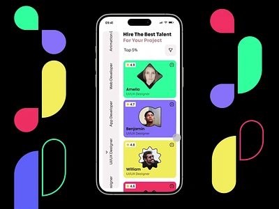 Hiring Talent App Design animation design appdesign bright color design design design tutorial designsense figma design graphic design hiring app design ui uiux user experience design user interface design ux