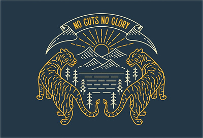 No Guts No Glory 1 adventure animal animals apparel cat forest illustration jungle lion mountain national park nature outdoors panther sunset tiger wanderlust wild wilderness wildlife