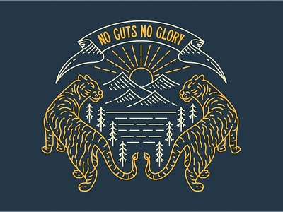 No Guts No Glory 1 adventure animal animals apparel cat forest illustration jungle lion mountain national park nature outdoors panther sunset tiger wanderlust wild wilderness wildlife